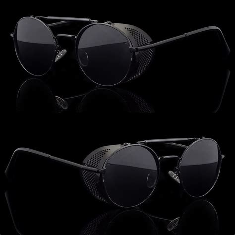 round sunglasses with side shields